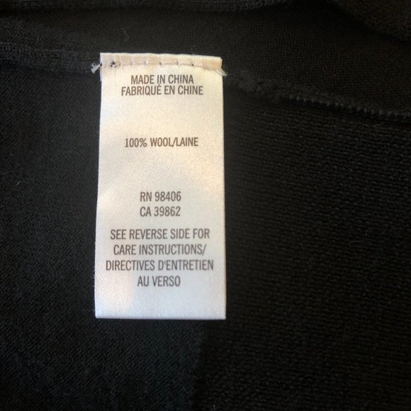 Theory lightweight black wool cardigan Petite Sm. - Picture 7 of 12